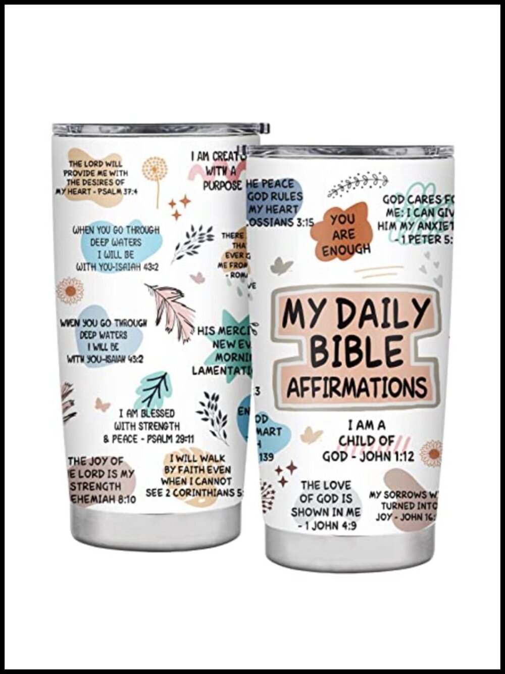 Christian Gifts For Women 20oz Stainless Steel Tumbler Bible Verse Sunflower